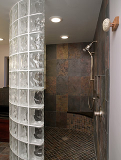 bathroom remodel shower ideas could include glass walls instead of doors